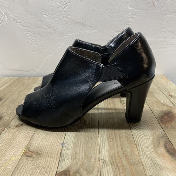 LIFE STRIDE® Simply Comfort Cala US Womens 8.5 Open Toe Heels Black Pre-Owned - Picture 2 of 9
